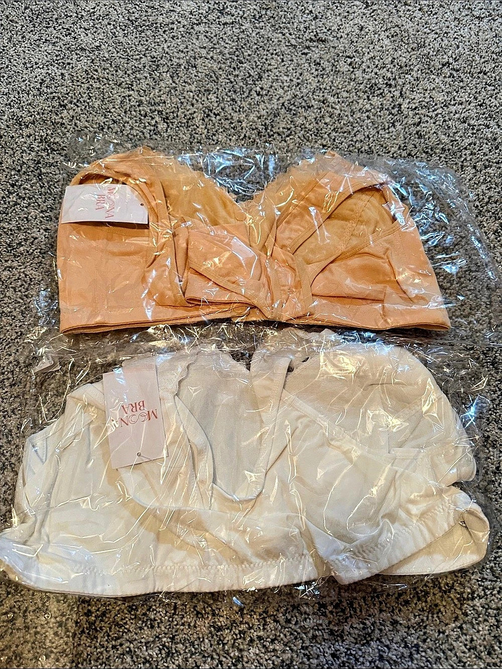 Moonabra Wireless Bras Orange & White 3XL NWT
